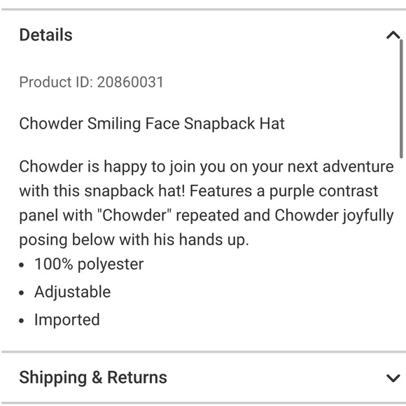 NWT Cartoon Network Chowder SnapBack Hat OS - Picture 4 of 11